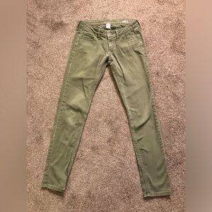 Arizona jeans co. Olive green super skinny jeans
